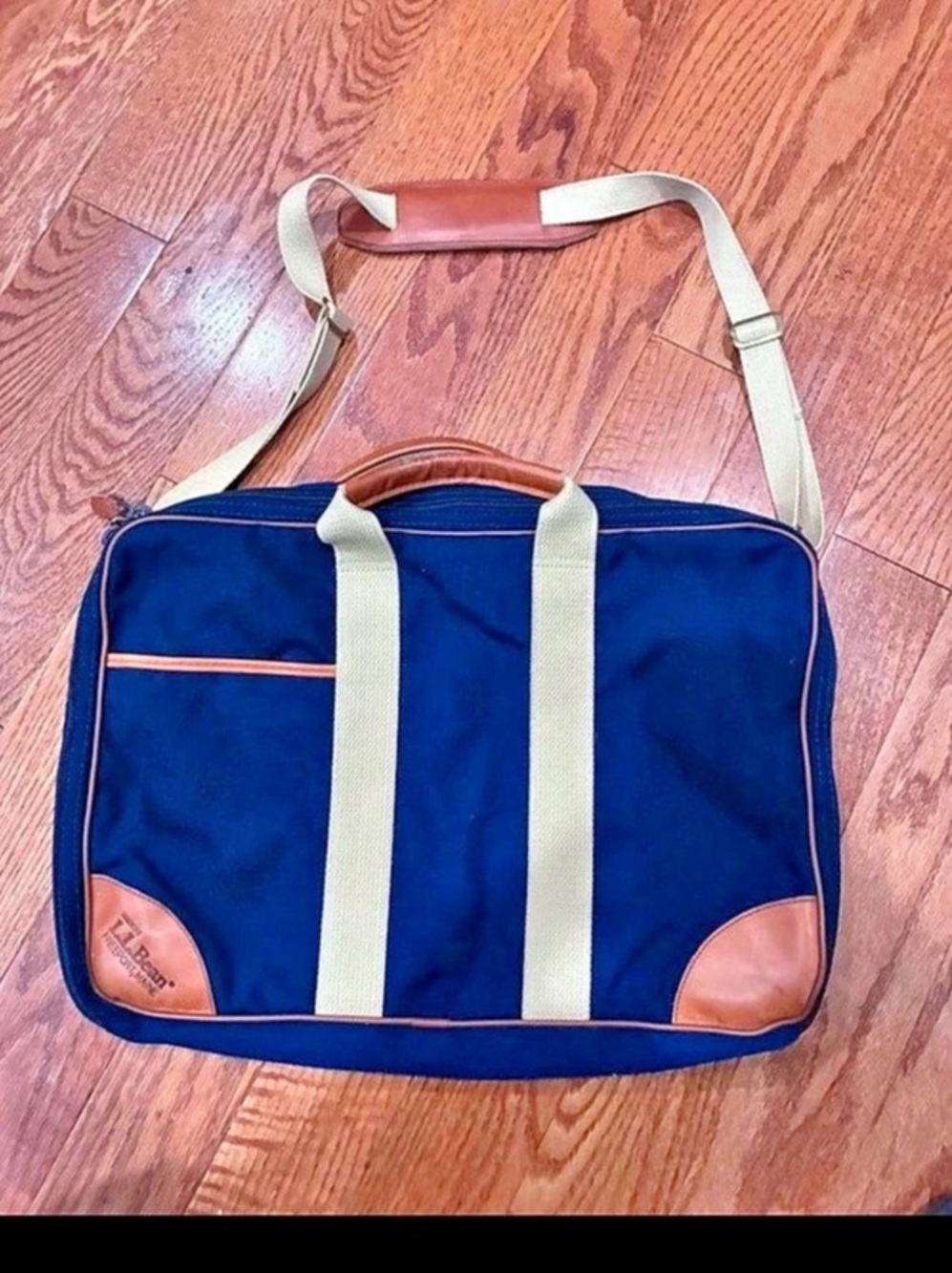 L.L.Bean Freeport Travel Bag Blue & Brown